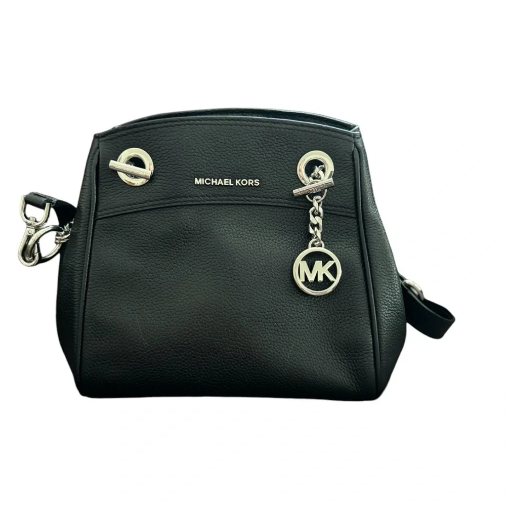 MICHAEL KORS Jet Set Chain Legacy Black Pebble Leather Shoulder Bag w/ Dust Bag